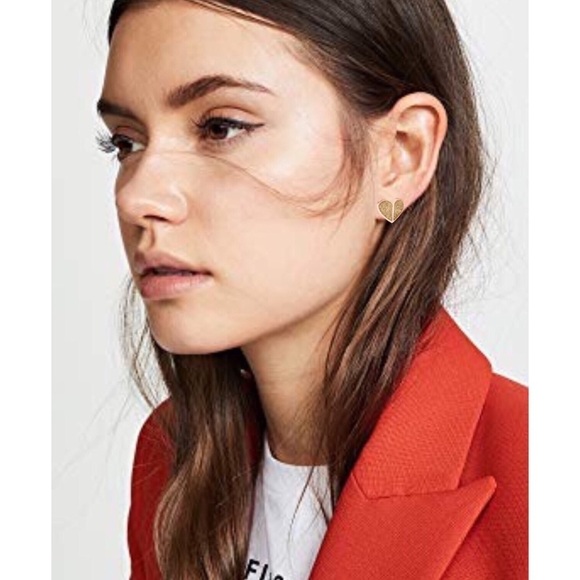 KATE SPADE • Gold Glitter Heritage Heart Earrings - Picture 2 of 3